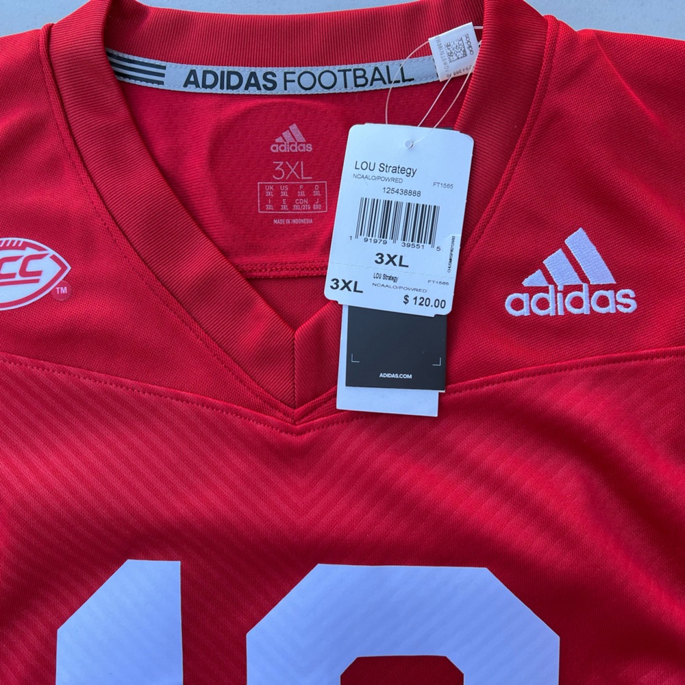 $120 adidas Louisville Cardinals Authentic Football Jersey men shirt top 3XL - Picture 2 of 4